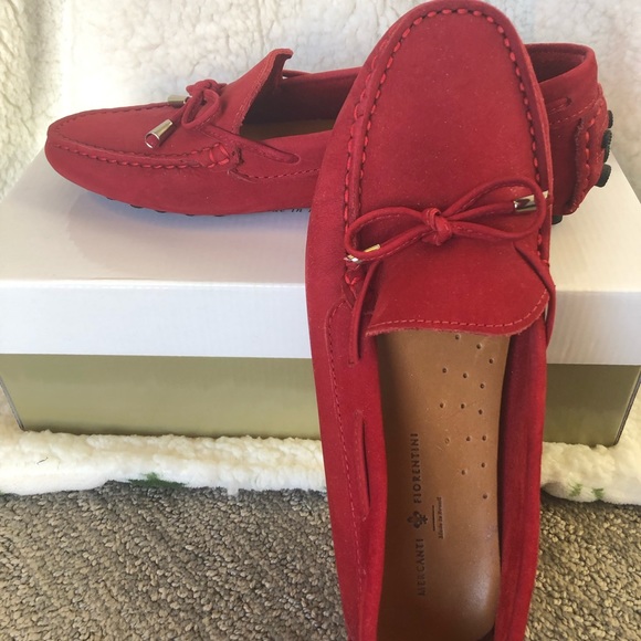 Mercanti Fiorentini Shoes - Mercari Fiorentini Red Suede Loafers